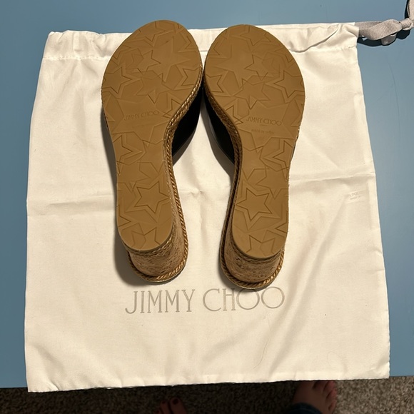 Authentic Jimmy Choo Black Leather Wedge Slides. NWOT - Picture 4 of 6